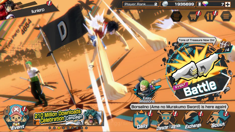 One Piece Bounty Rush Accounts Starter Global|Starter|3 META Extrema| Jaygarcia Saturn,Kizaru,Gol D Roger |Rank 2|Log