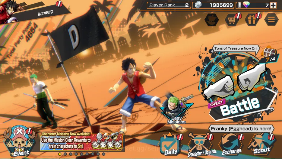 One Piece Bounty Rush Accounts Starter Global|Starter|3 META Extrema| Jaygarcia Saturn,Kizaru,Gol D Roger |Rank 2|Log 2