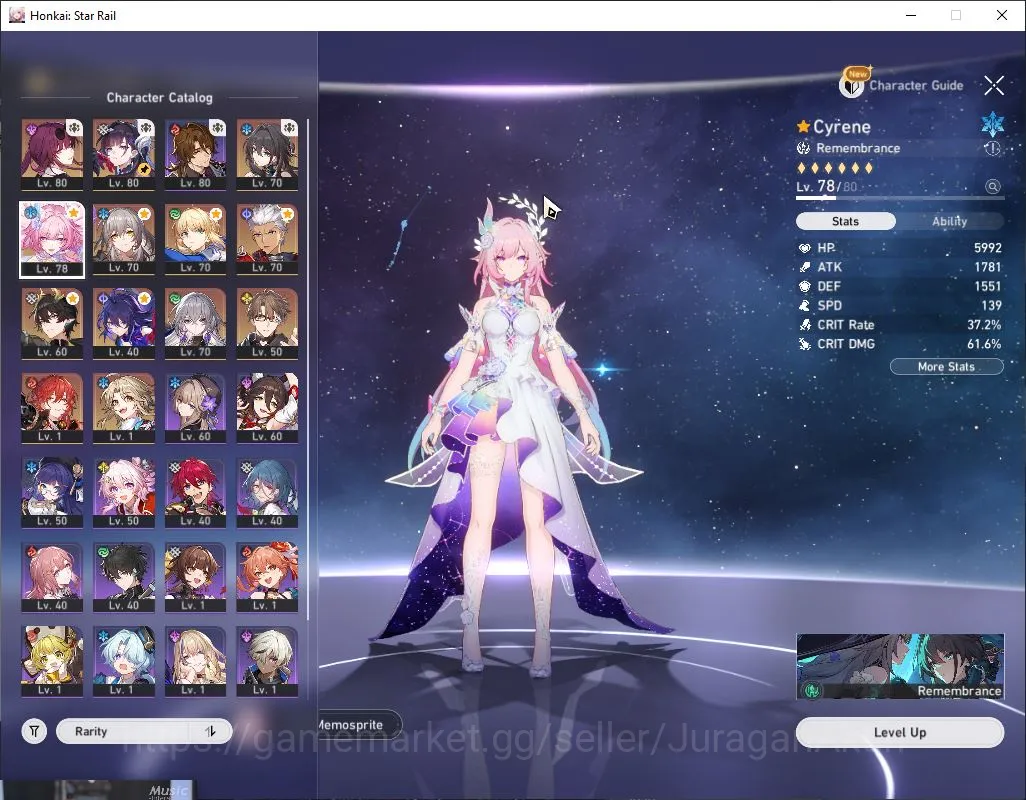 Honkai Star Rail Accounts Mid Game Asia|TL 63|7 Limited |Cyrene,Kafka,Hysilens,Saber,Archer+Sign,ETC|Amphoreus|MC 2
