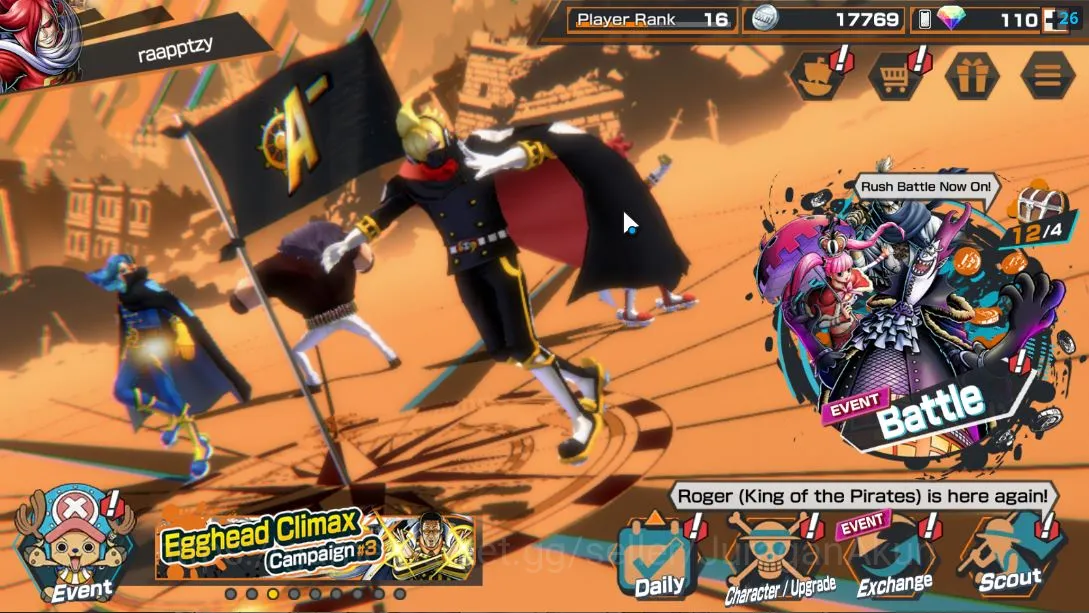 One Piece Bounty Rush Accounts Mid-Tier Global| 4META EX|Onigashima Roronoa Zoro,Fleet Admiral sakazuki,Onigasima 5