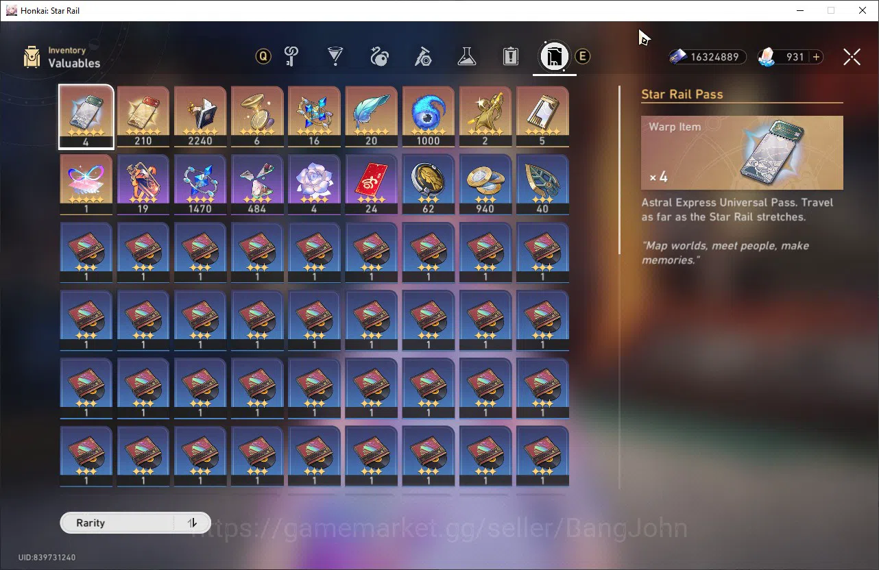 Honkai Star Rail Accounts ASIA | TL 70 | 8 Limit | 210 Golden TicketHSR107B image 5
