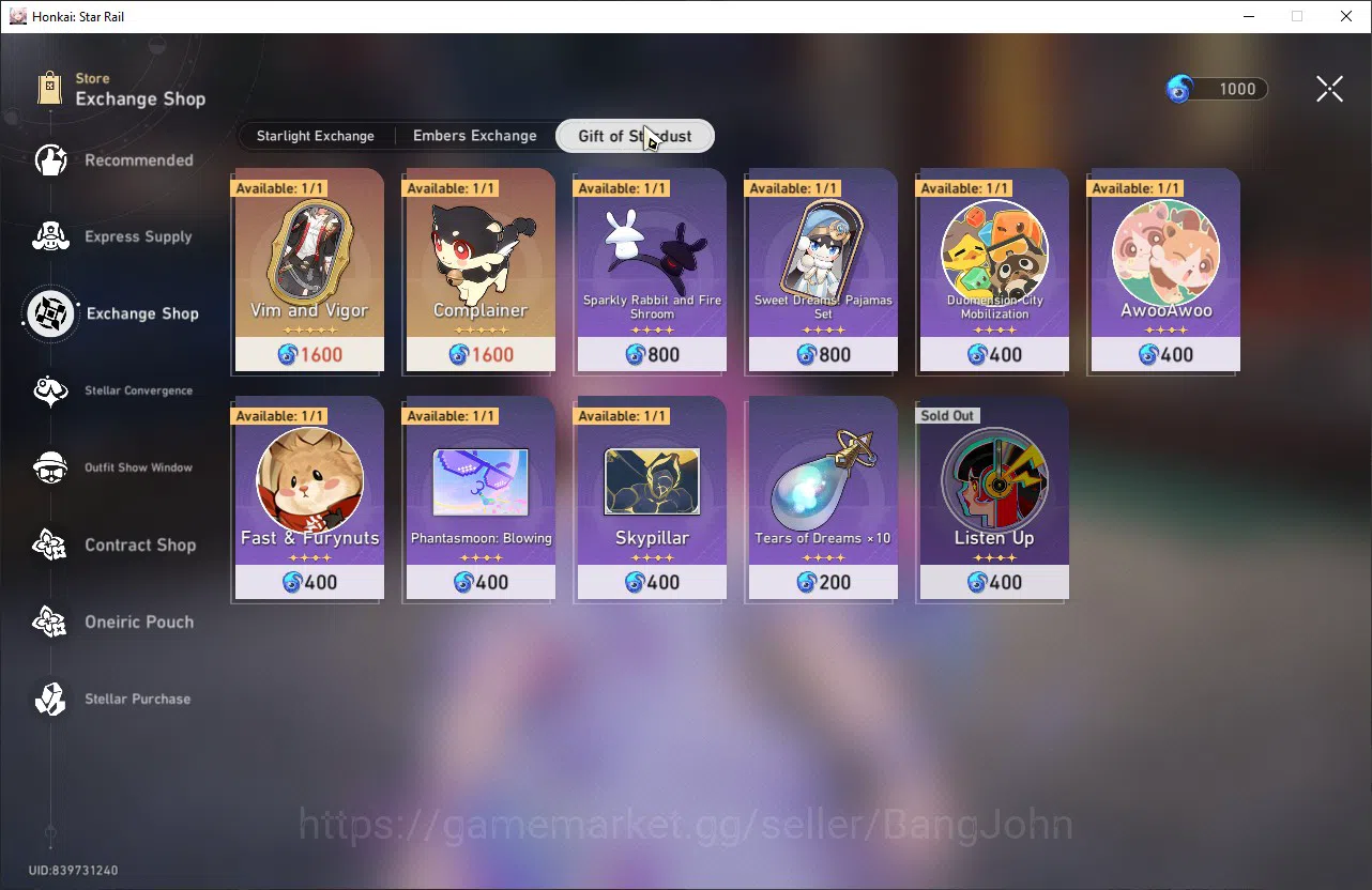 Honkai Star Rail Accounts ASIA | TL 70 | 8 Limit | 210 Golden TicketHSR107B image 9
