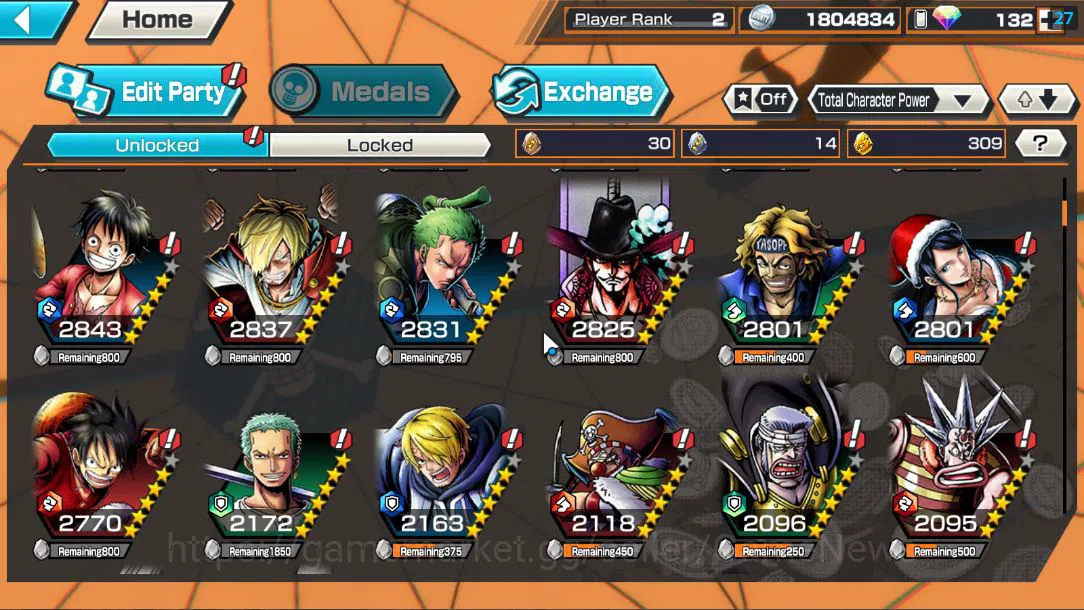 One Piece Bounty Rush Accounts Global |EX 5| TFE D.Luffy,Divine Depature Shanks,F image 6