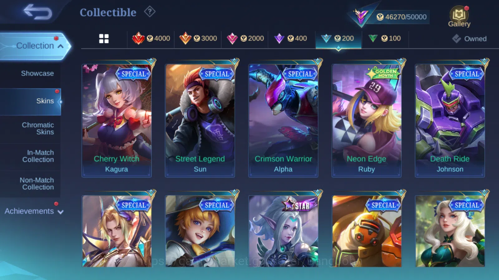 Mobile Legends: Bang Bang Accounts Others Hero 127 | skin 207 | kof karina | prime beatrix | lightborn tigreal | m3 roger 11