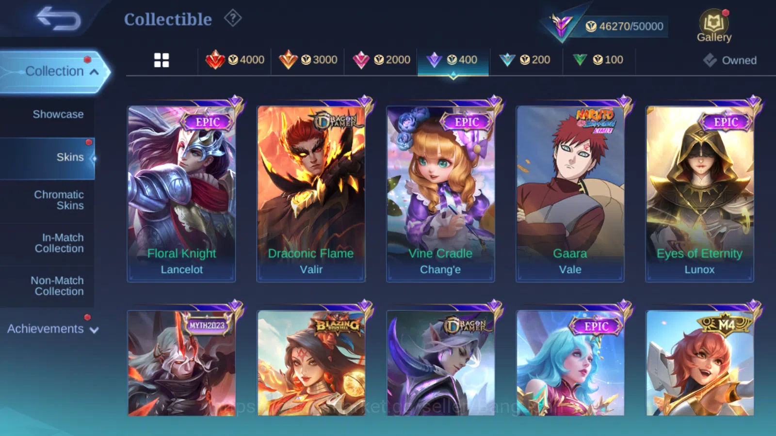 Mobile Legends: Bang Bang Accounts Others Hero 127 | skin 207 | kof karina | prime beatrix | lightborn tigreal | m3 roger 9
