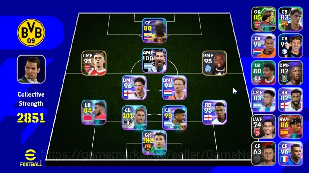 eFootball Accounts Others Android|Power 2851|Show Time Joan Garcia,Micky van de Ven,Cristian Romero,Etc|Epic David 1