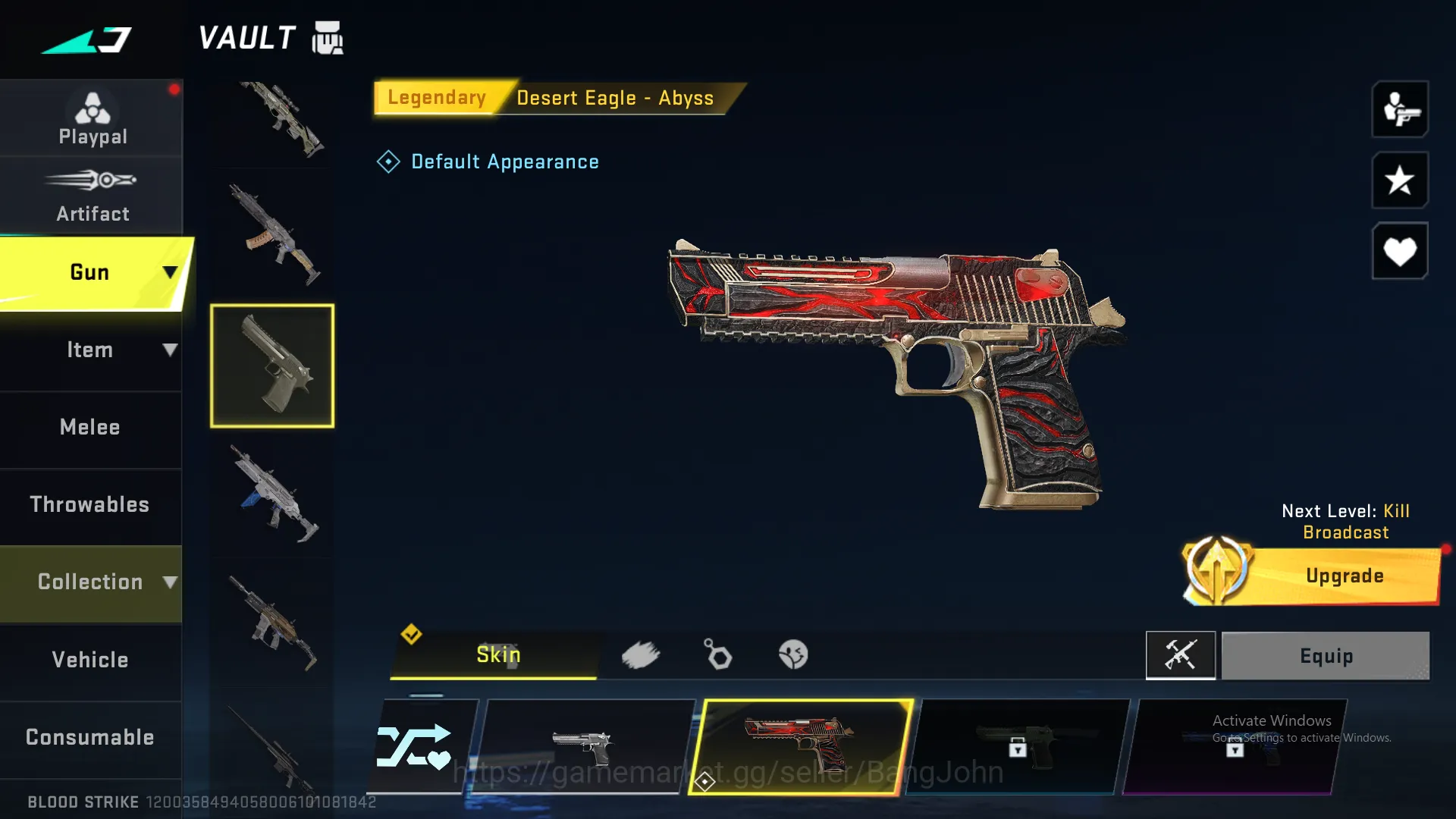 Blood Strike Accounts Others M4 Legend | AK47 Ultra | Desert Legend | URB Legend | INP9 Legend | M700 Legend | MCX Eva | UMP 10