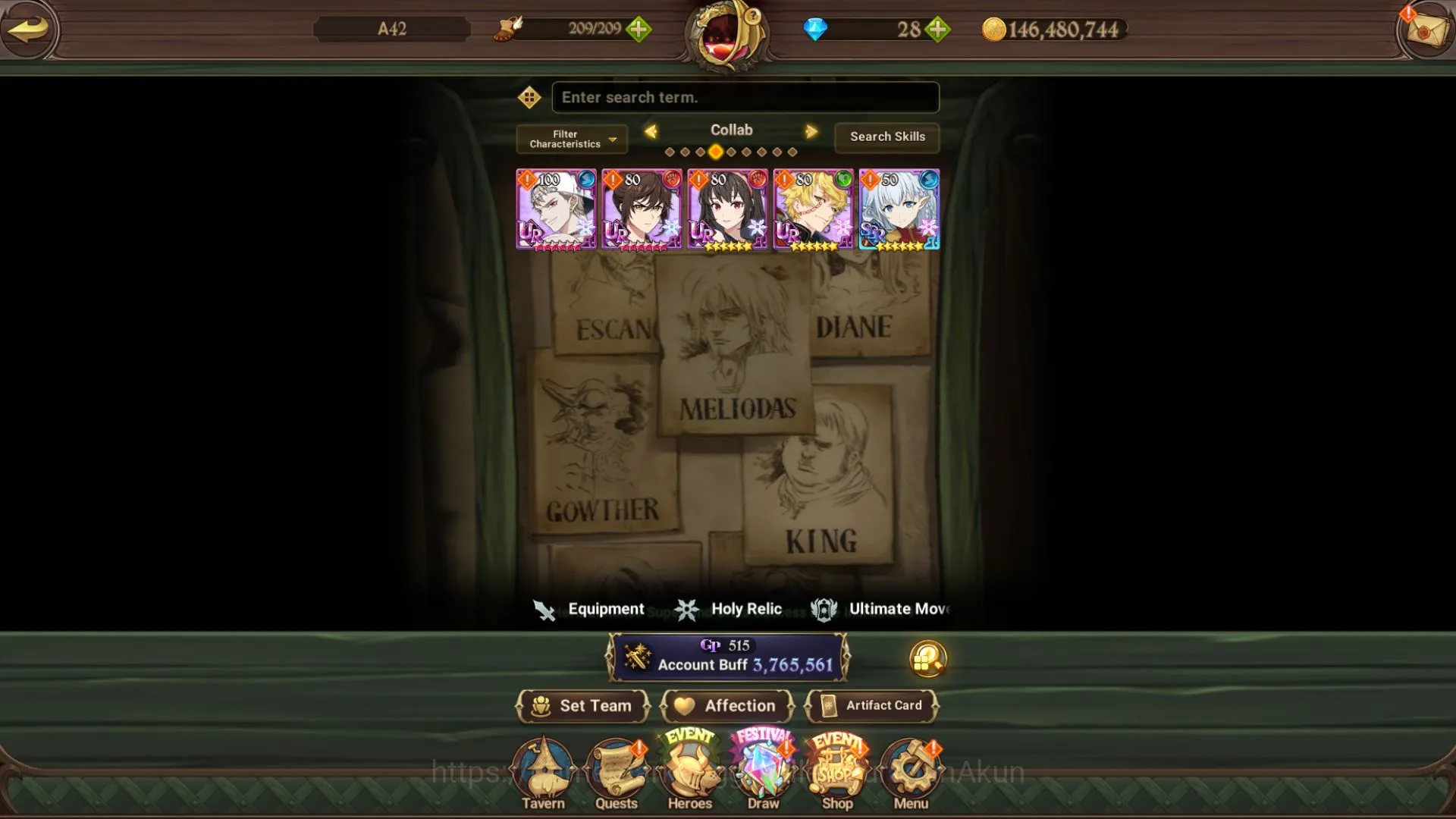 The Seven Deadly Sins: Grand Cross Accounts Midgame Asia |3,7M CC| 3LR+6UR+5Collab 3