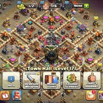 Clash of Clans High-End TH 17-BH 9|Limit Skin-Scanery XL|4 Equip Max|LVL 2 image 1
