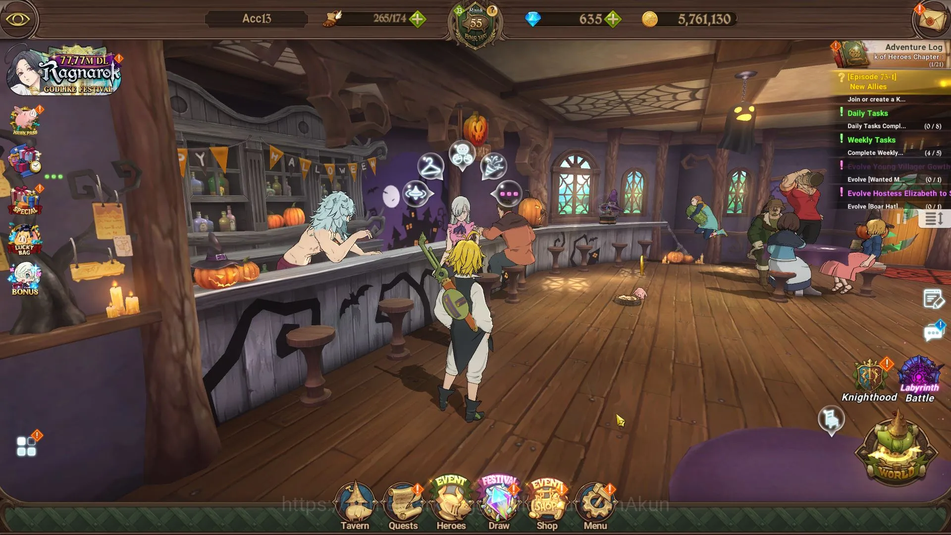 The Seven Deadly Sins: Grand Cross Accounts Midgame Global | 2,6M CC | 1 LR + 3 UR + 635 Gems | Elizabeth, Fate Skuld 2