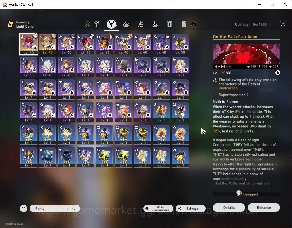Honkai Star Rail Accounts Mid Game ASIA|TL 50|5 Limit|FireflyE1,The Dahlia,Dan Heng PT,Archer,Rua Mei|Amphoreus|MC Male|Take 3