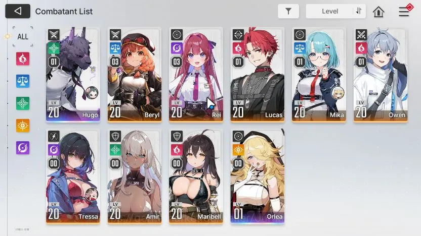 Chaos Zero Nightmare Accounts Global Lv20| 2 SSR (Hugo M1, Orlea) + 8 SR (BerylM image 2