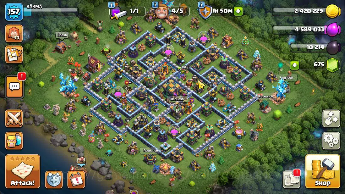 Clash of Clans Mid-Tier TH 14 - BH 9|Limited Skin|LV 157|HH 7|BK 56,AQ 57, image 1