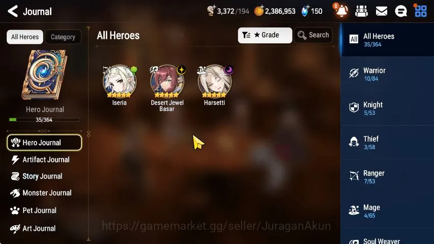 Epic Seven Accounts Starter Global Unverif|Fresh Starter|Low Progress|2 ML(Desert Jewel Basar, Har setti)+Iseria|Bless 3
