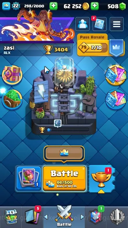 Clash Royale Accounts Lvl 22|Trophy 3404|KTL 9|Limited Skin|Card 69|2 EV image 1