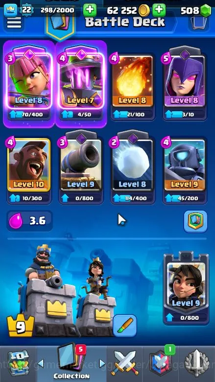 Clash Royale Accounts Lvl 22|Trophy 3404|KTL 9|Limited Skin|Card 69|2 EV image 3