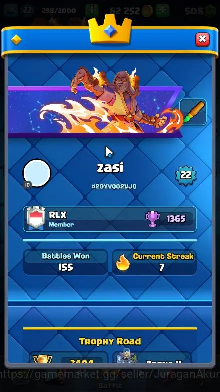 Clash Royale Accounts Lvl 22|Trophy 3404|KTL 9|Limited Skin|Card 69|2 EV image 5