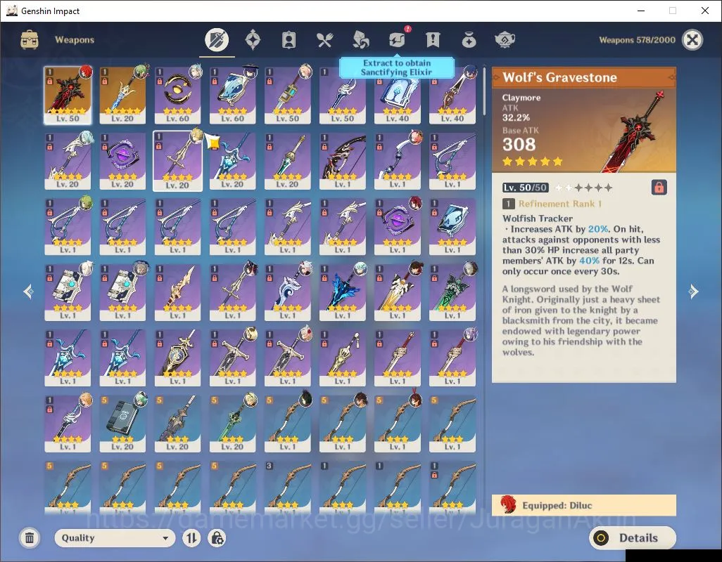 Genshin Impact Accounts Mid Game ASIA|AR 45| 5 Limited + 2 [5 Star Weapon]|[Neuvillette,Nahida,Wanderer,Furina,Itto]| IF 59 4