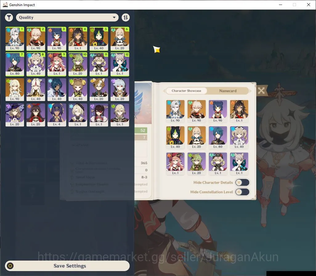 Genshin Impact Mid Game ASIA | AR 52 | 2 Limited | Neuvillette,Kazuha | De image 1
