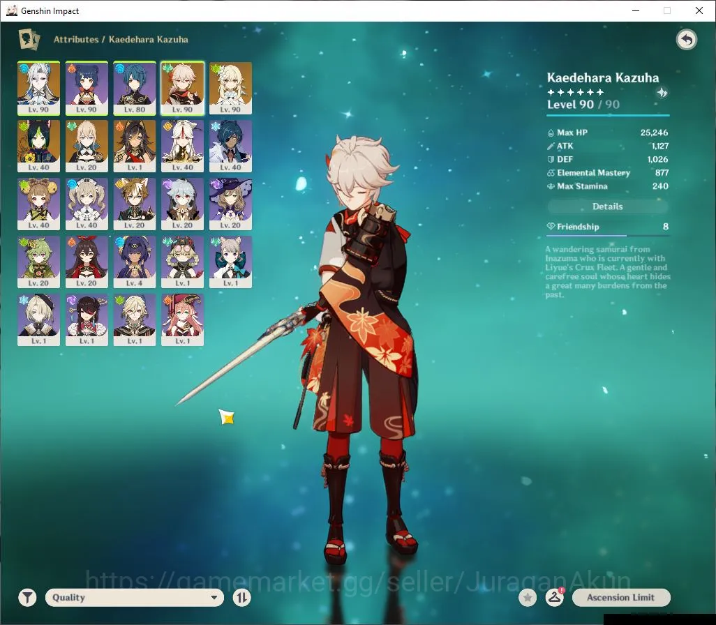 Genshin Impact Accounts Mid Game ASIA | AR 52 | 2 Limited | Neuvillette,Kazuha | Dehya,Jean,Tighnari | Mid Game | MC Female 2