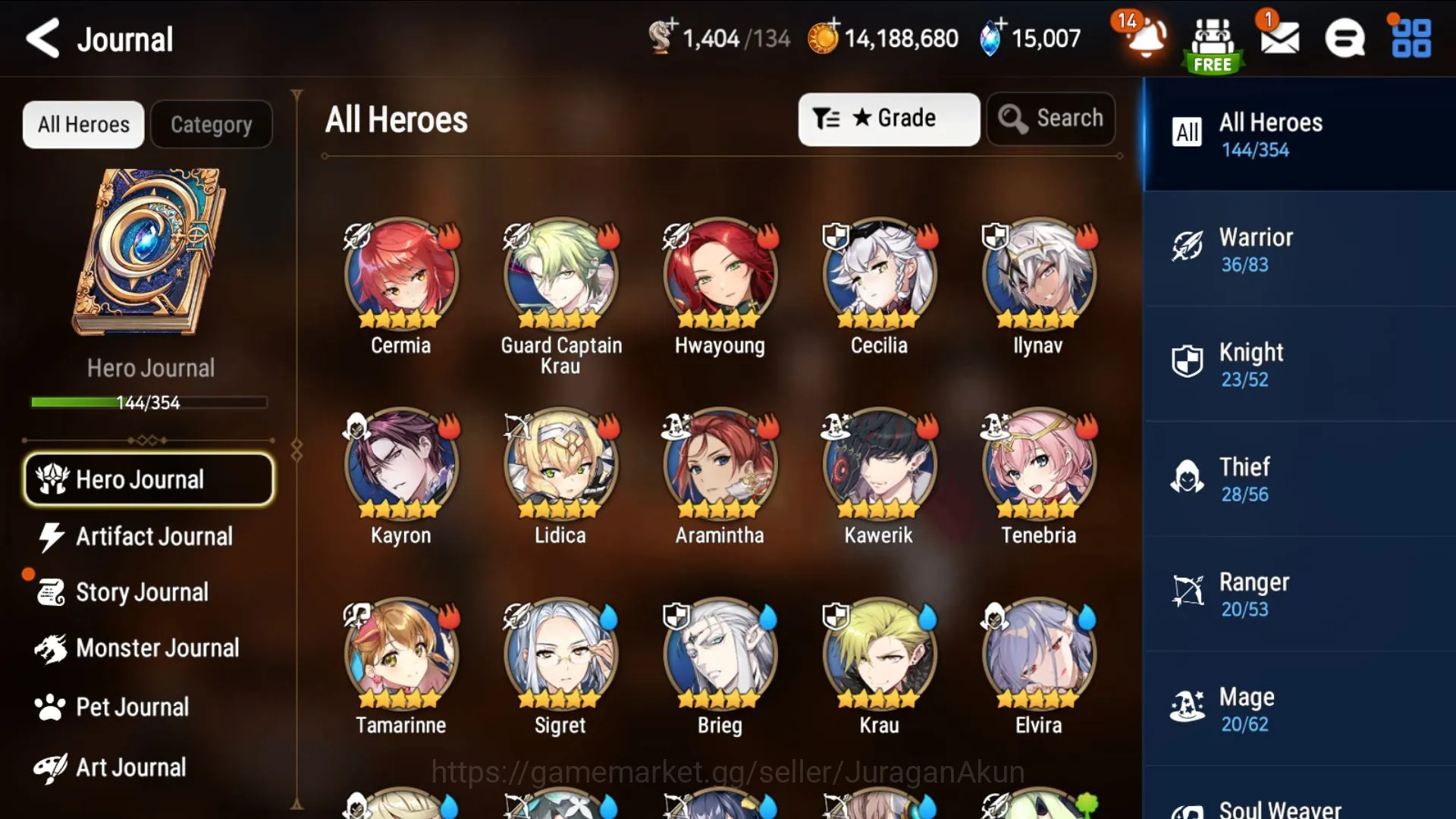Epic Seven Accounts Mid-Tier ASIA Unverif|4ML(SucTaeyou,DB Senya,ArbVildred,Archd Shadow) Etc|Skystone5K|ManyResource|PoH 4