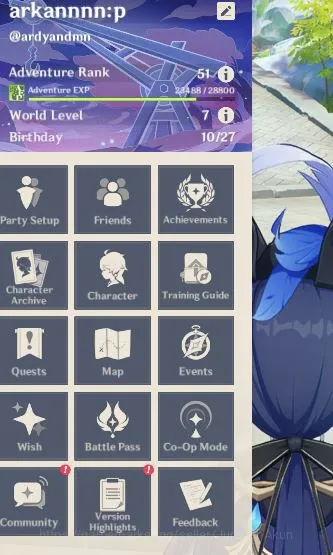 Genshin Impact Accounts Mid Game ASIA | AR 51 | 3 Limited+2 [5 Star Weapon]|Neuvillette+Sign,Kazuha+Sign,Clorinde| MC Male