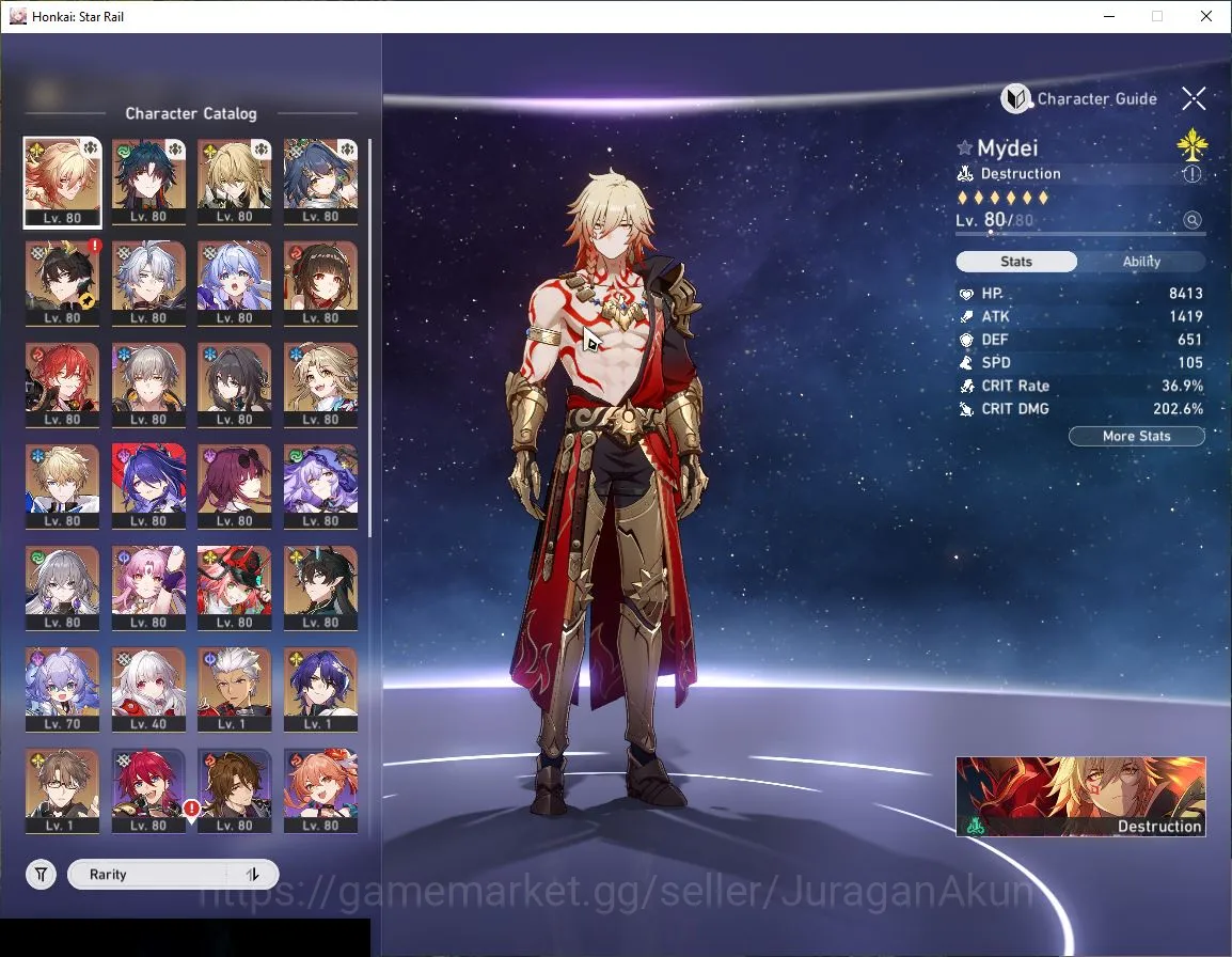 Honkai Star Rail Accounts End Game ASIA [TL70]15 Limited(Mydei+Sign,Lingsha+Sign,Acheron+Sign,Luocha,Yunli,Black 2