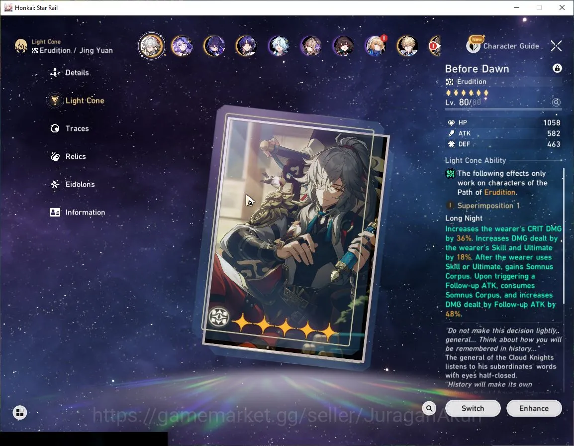 Honkai Star Rail Accounts Mid Game ASIA [TL70]12 Limited (Argenti+Sign,Firefly+Sign,JingYuan+Sign,Acheron,Black 2
