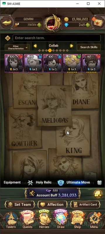 The Seven Deadly Sins: Grand Cross Accounts Midgame Asia |3,2M CC|1 LR + 9 UR + Collab TOG 4