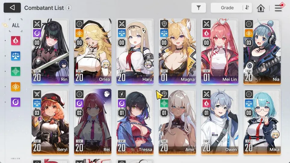 Chaos Zero Nightmare Accounts GLOBAL Lv20|Starter|Low Explore|2,1K Cry|5 SSR 1 Limit(Haru,Mei Lin,Orlea,Rin,Magna)+10 SR+9 4