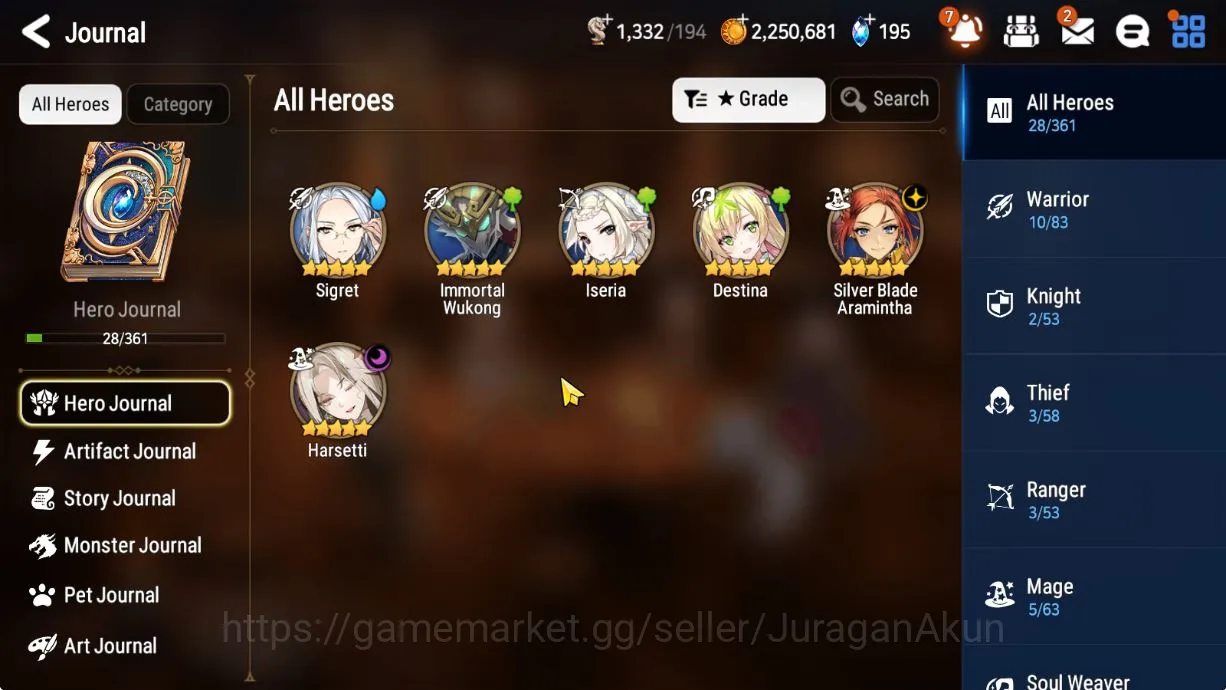 Epic Seven Accounts Starter Global Unverif|Fresh Starter|Low Progres|2ML (Harsetti,Silver Blade 2