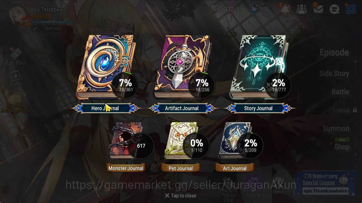 Epic Seven Accounts Starter Global Unverif|Fresh Starter|Low Progres|2ML (Harsetti,Silver Blade 3
