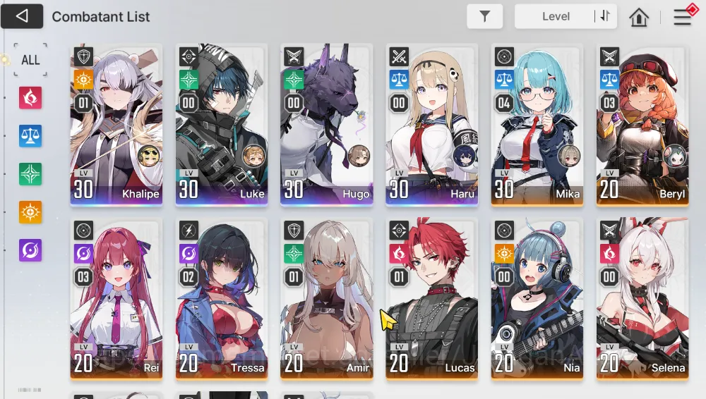 Chaos Zero Nightmare Accounts GLOBAL LV34|4SSR[Khalipe 2
