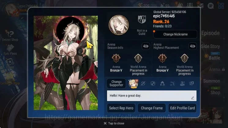 Epic Seven Accounts Global Unverif|Best Starter|Low Progress|4 ML(Hars image 5
