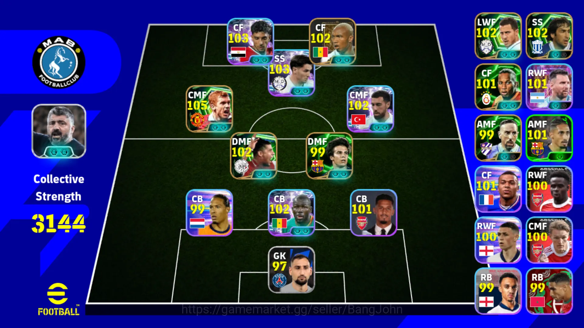 eFootball Others Power 3144 | Paul scholes Epic DB | Omar Marmoush  image 1