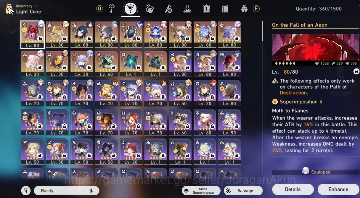 Honkai Star Rail Accounts End Game ASIA [TL70]10 Limited[Acheron E1 + Sign,Castorice +Sign, Saber +Sign,Archer +Sign 5