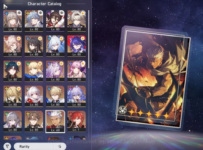 Honkai Star Rail Accounts End Game ASIA [TL70]10 Limited[Acheron E1 + Sign,Castorice +Sign, Saber +Sign,Archer +Sign 7