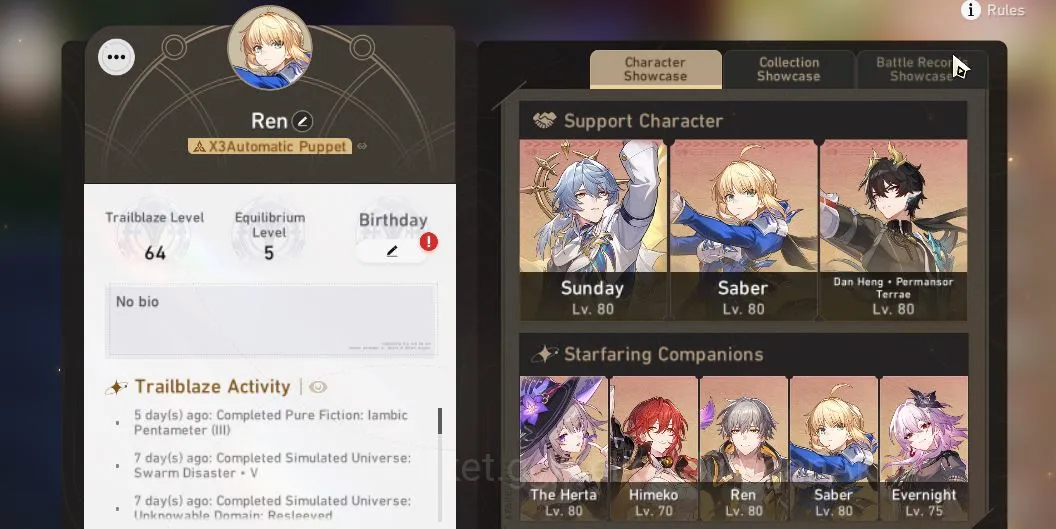 Honkai Star Rail Mid Game ASIA|TL64| 7 Limited |[Dan HengPT+Sign,Archer+Sign image 1