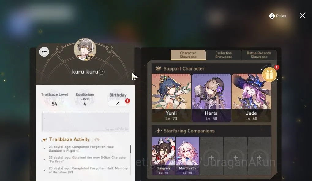 Honkai Star Rail Mid Game ASIA|TL54|6 Limited[Saber+Sign,Yunli,Jade,Dr Ratio image 1