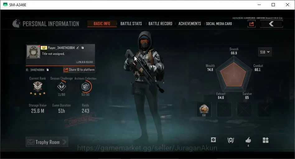 Arena Breakout Accounts Mid-Tier [MOBILE] Lvl 30 |SV 25,6M|CV 16,3M|Corpo Set,Night City Otfit,Velocity Sport|Weapon 5
