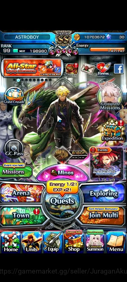 Grand Summoners Mid-Game Global|Rank 99|18 Ascend|[InumutaTW,EmiyaTW,ToumaT image 1