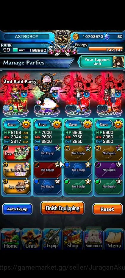 Grand Summoners Accounts Mid-Game Global|Rank 99|18 2