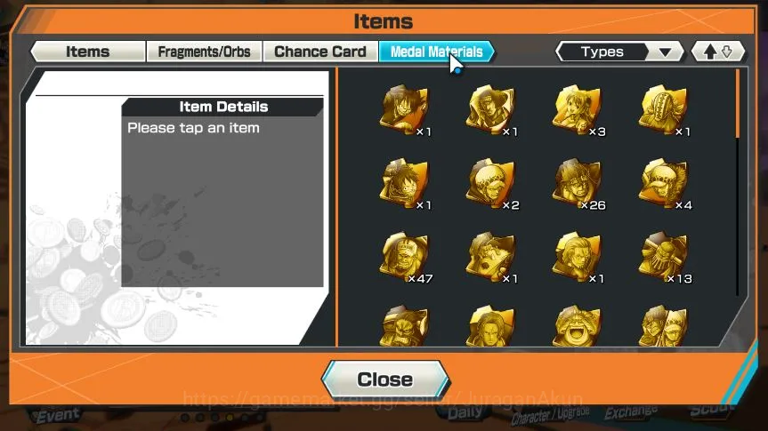 One Piece Bounty Rush Accounts Starter Global | 4 META EX | Sakazuki,Olin The Oiran,Shanks,Kaido | Rank 16 | Log Bandai 5