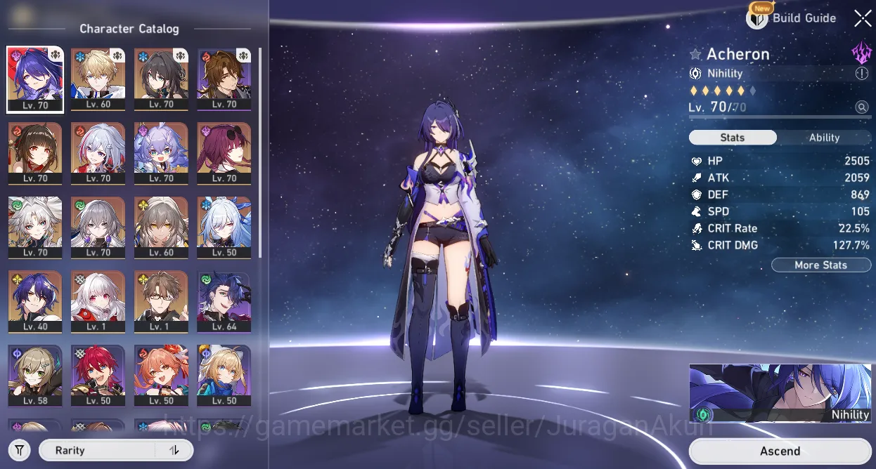 Honkai Star Rail Accounts Mid Game ASIA [TL61] 8 Limited (Acheron, Ruan Mei, Lingsha, Feixiao &ETC)|Penacony|Take 7
