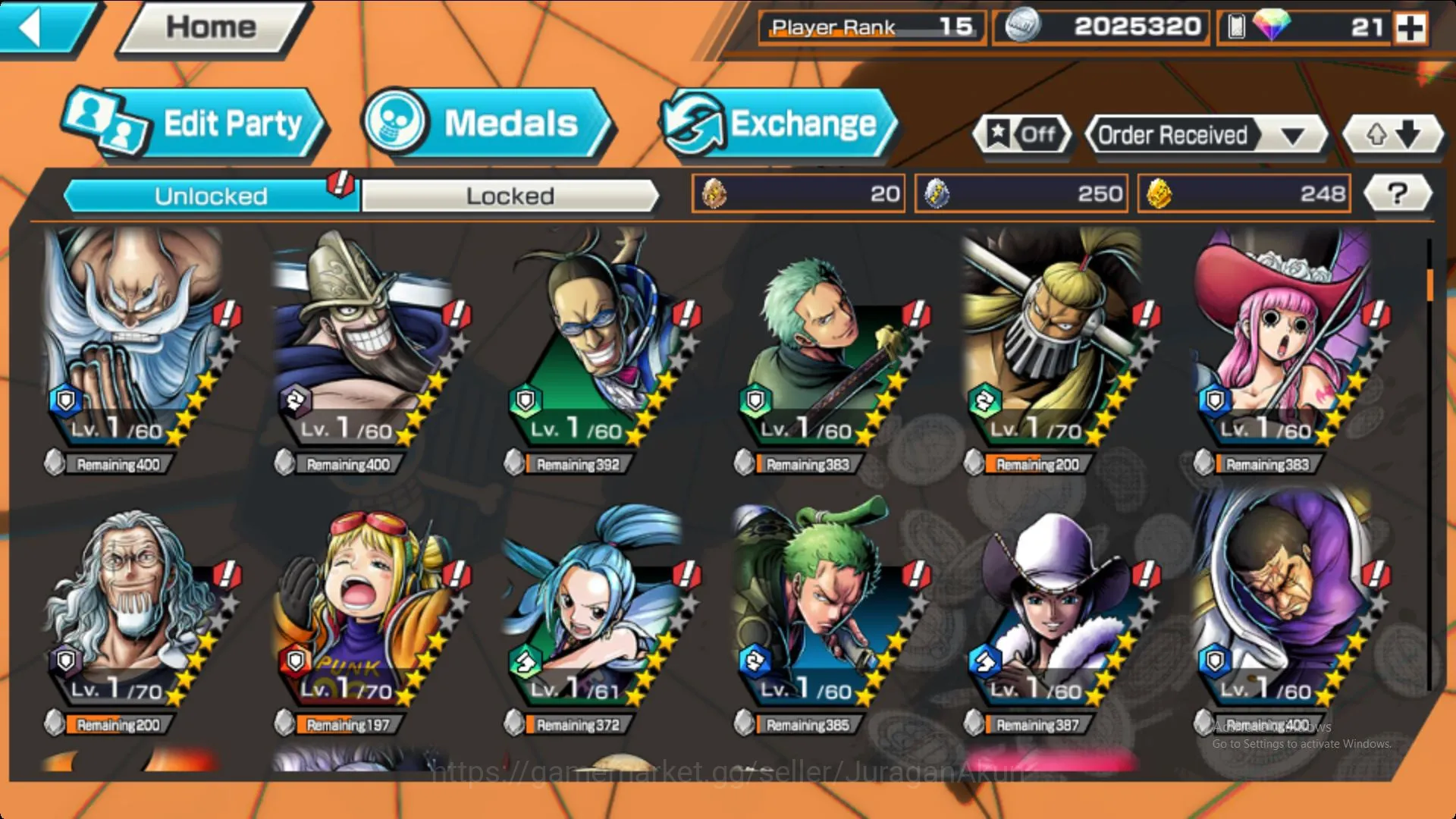 One Piece Bounty Rush Accounts Mid-Tier 3 Ex ( Ex Kid & Law, Ex Kaido , Ex AKainu |Full access| Android | Check SS (OPBR719) 4