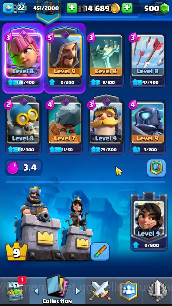 Clash Royale Accounts Lvl 22|Trophy 3173|KTL 9|Limited Skin|Card 66| 2 E image 3