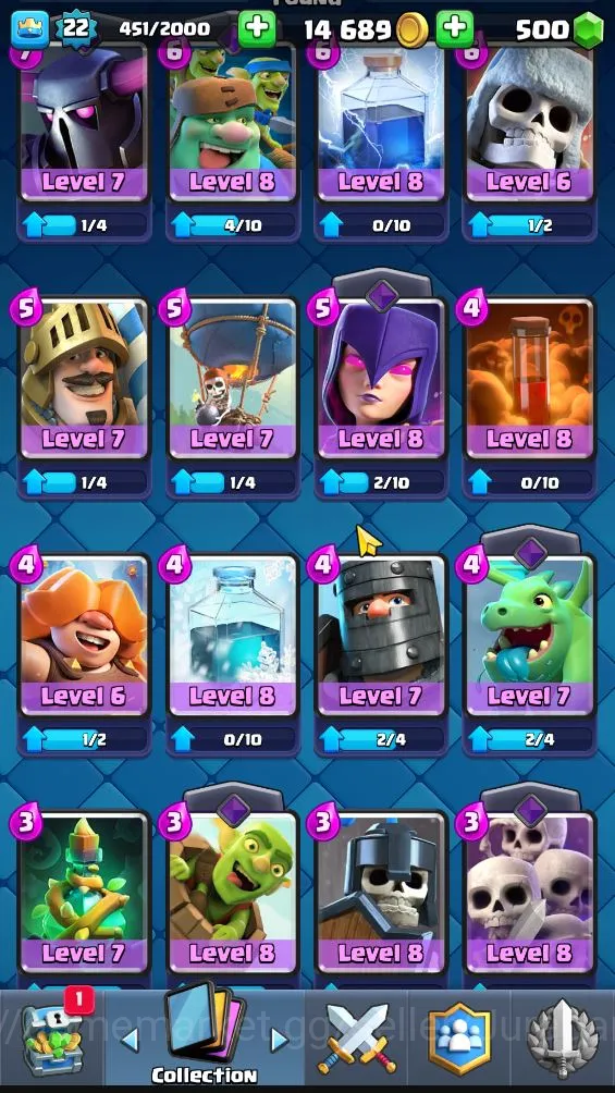 Clash Royale Accounts Lvl 22|Trophy 3173|KTL 9|Limited Skin|Card 66| 2 E image 4