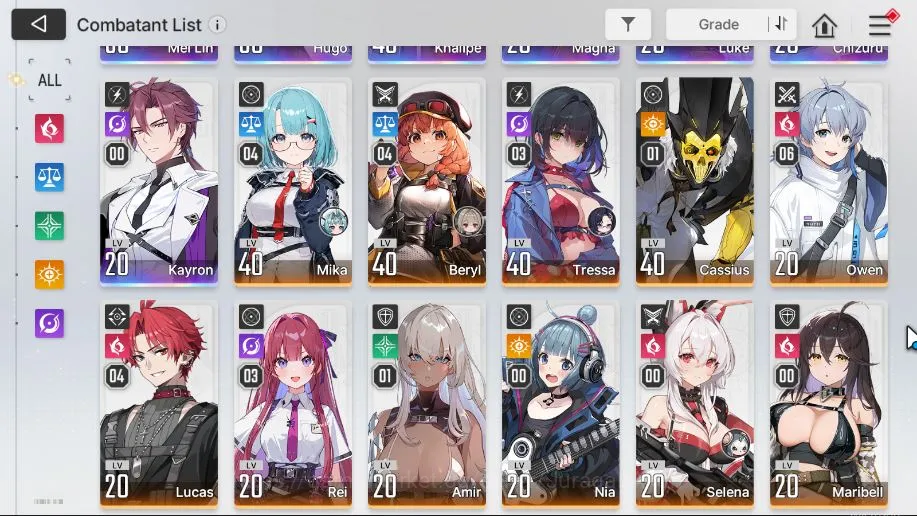 Chaos Zero Nightmare Accounts GLOBAL|Lv 42|7 SSR[KhalipeM1,MagnaM1,Chizuru,MeiLin,Hugo,Luke,Kayron,Etc]+11 SR|Log 4