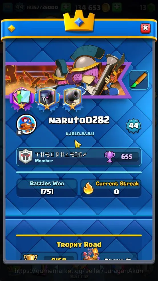 Clash Royale Accounts Lvl 44|Trophy 8168|KTL 14|Limited Skin|Card 120|1  image 2