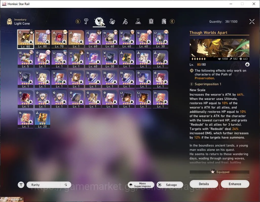 Honkai Star Rail Accounts Asia|TL 62| 5 limited|Castorice+Sign,Dante+Sign,Sa image 3
